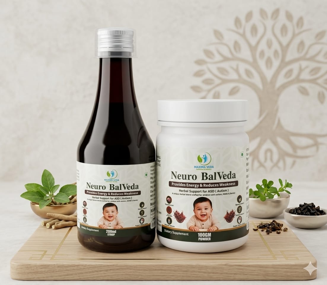 Neuro BalVeda syrup and powder bottles